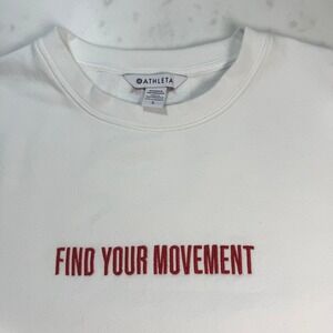 Athleta Sweatshirt Womens Large White Excellent Find Your Movement Embroidered